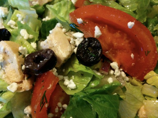 Chopped Greek Salad with Chicken