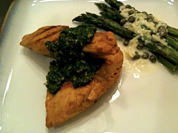Grilled Chicken Tenders with Cilantro Pesto