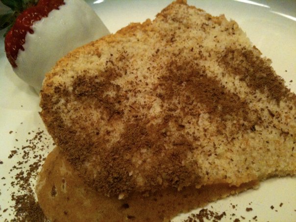 Cream Cheese Pound Cake with Chocolate Shavings