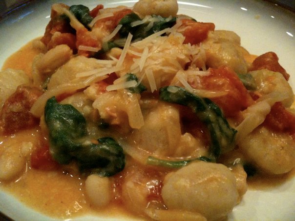 Skillet Gnocchi with Chard & White Beans