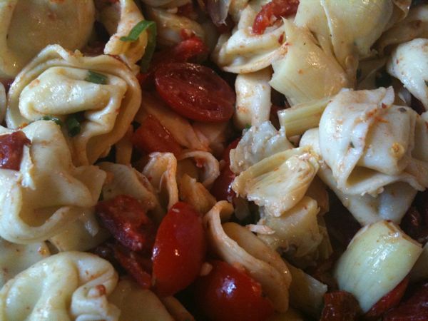 EatingWell's Tortellini Salad with Leaf Lettuce Salad and Garlic-Dijon Vinaigrette