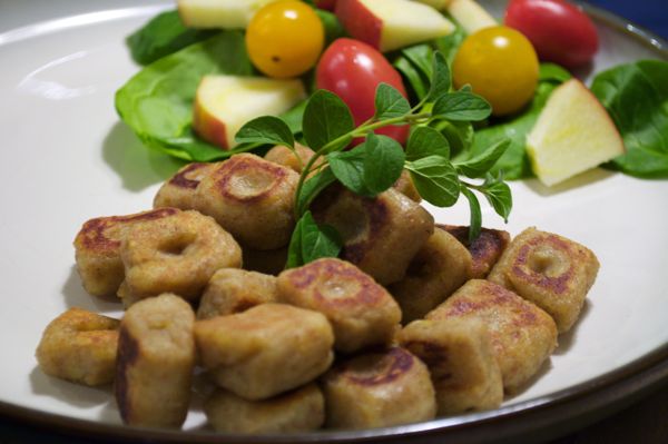 Gnocchi plated without the sauce