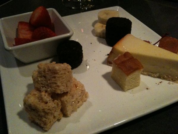 Dessert Platter served with White Chocolate Creme Brulee fondue