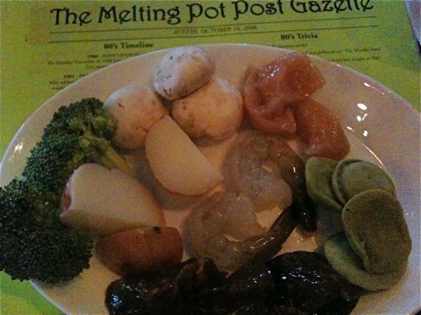 fondue foods that we cooked for dinner