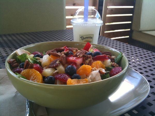 Strawberry Poppyseed Salad and Frozen Lemonade at Panera Bread
