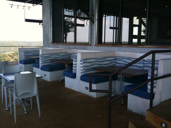 Outside on the patio at Soleil