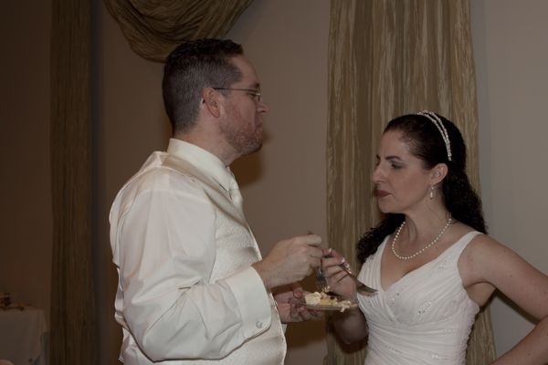 Apparently we make funny faces while eating cake.