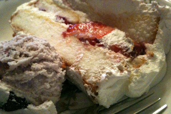 Strawberry shortcake with Cherry Vanilla ice cream